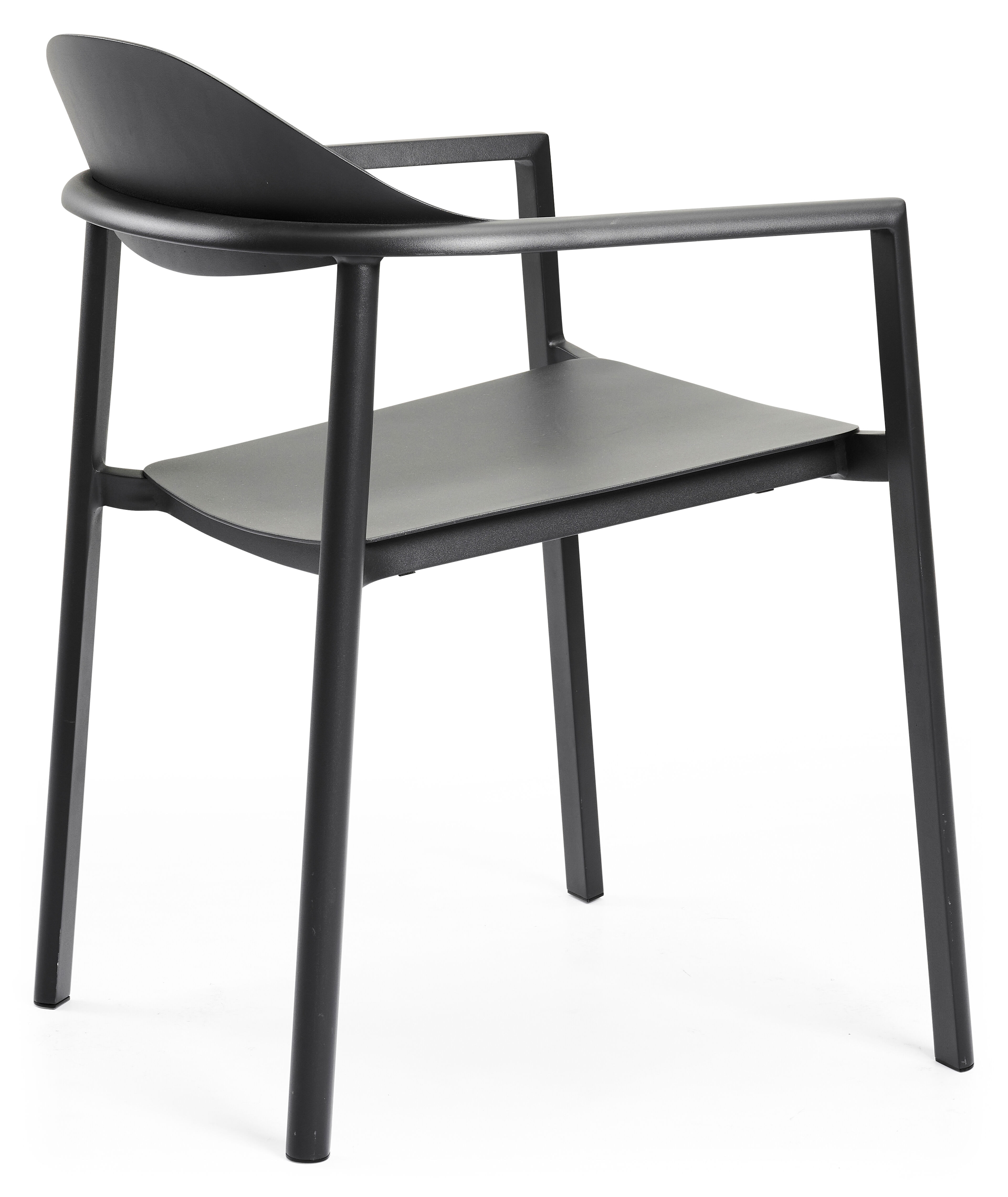 Fano (Piemonte) stapelbare tuinstoel in zwart aluminium