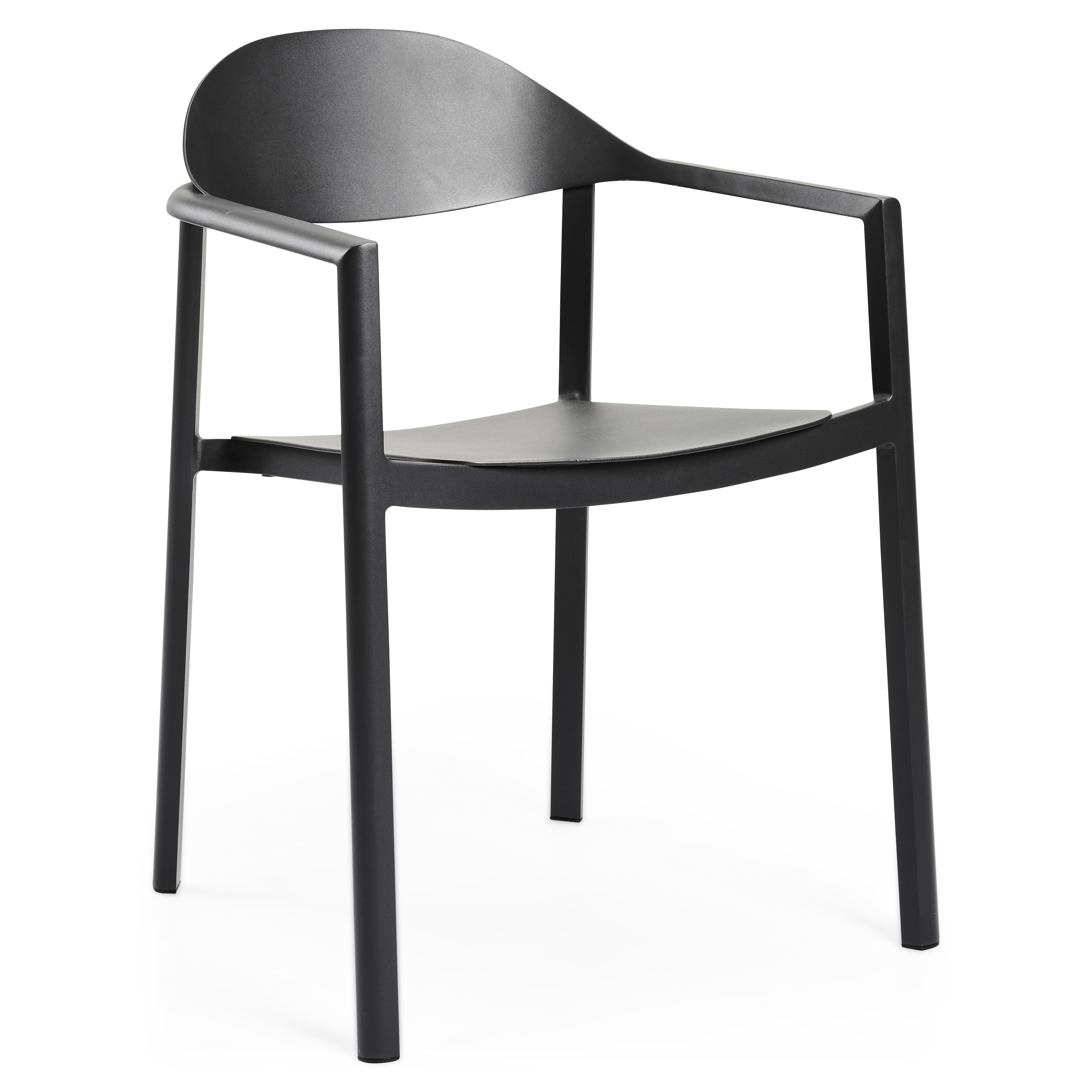 Chaise de jardin empilable Fano (Piemonte) en aluminium noir