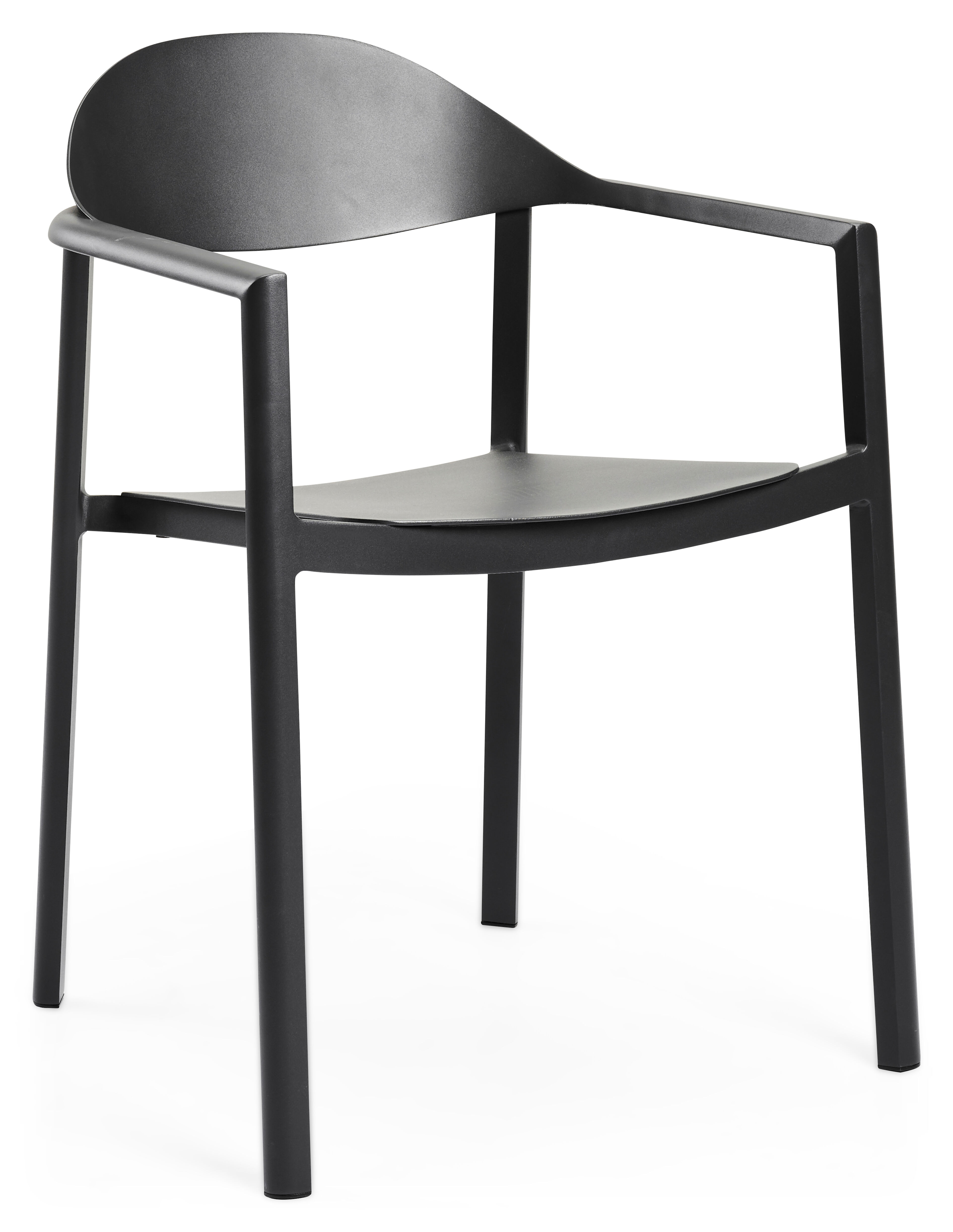 Chaise de jardin empilable Fano (Piemonte) en aluminium noir