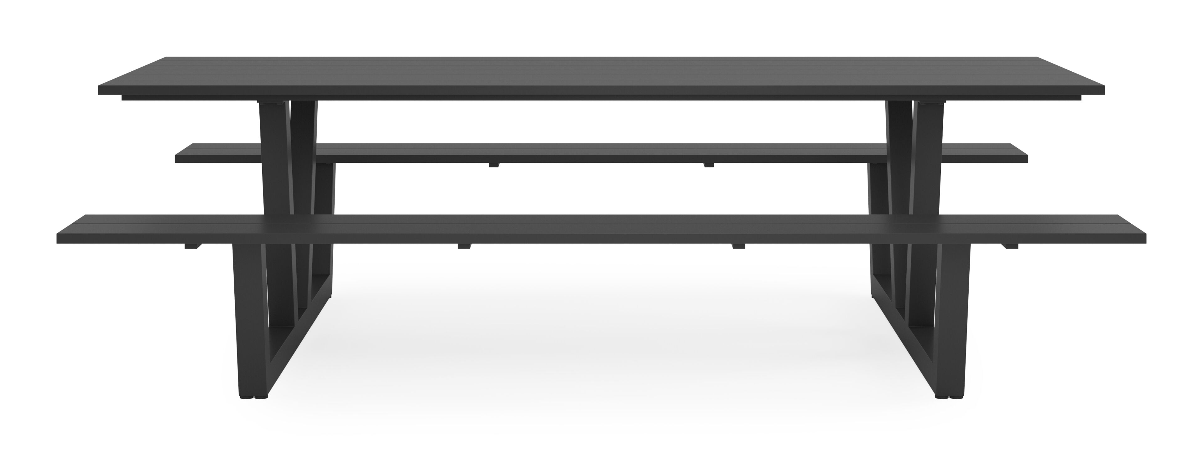 Table de pique-nique Felino en aluminium noir - Lg. 260 x Lrg. 176 x Haut. 76 cm