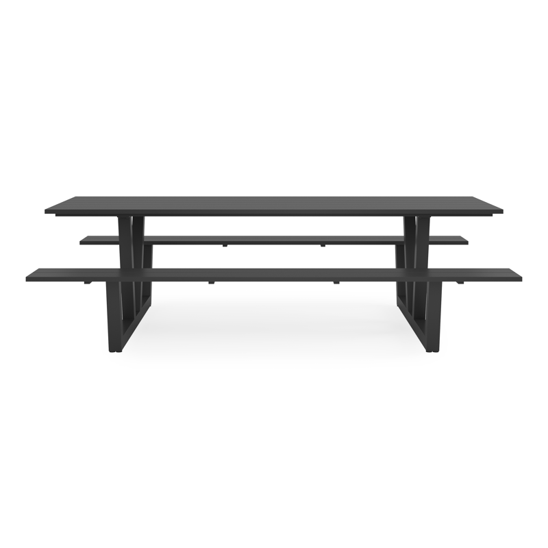 Felino picknicktafel in zwart aluminium - L 260 x B 176 x H 76 cm
