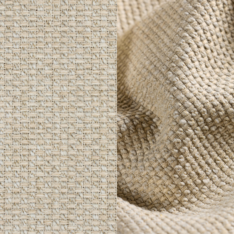 Canapé de jardin Orso en aluminium beige en corde ronde tissée verticalement beige et coussins en all weather cosytica Althea Chalk