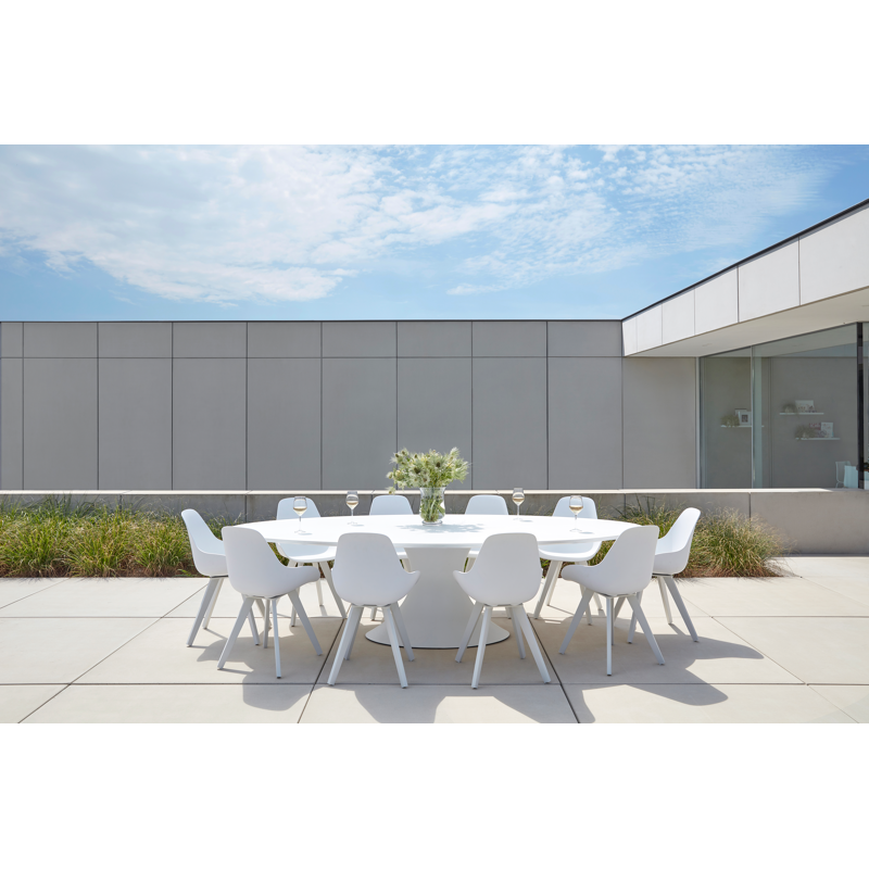 Chaise de jardin Mesa in aluminium blanc et matière synthétique blanc