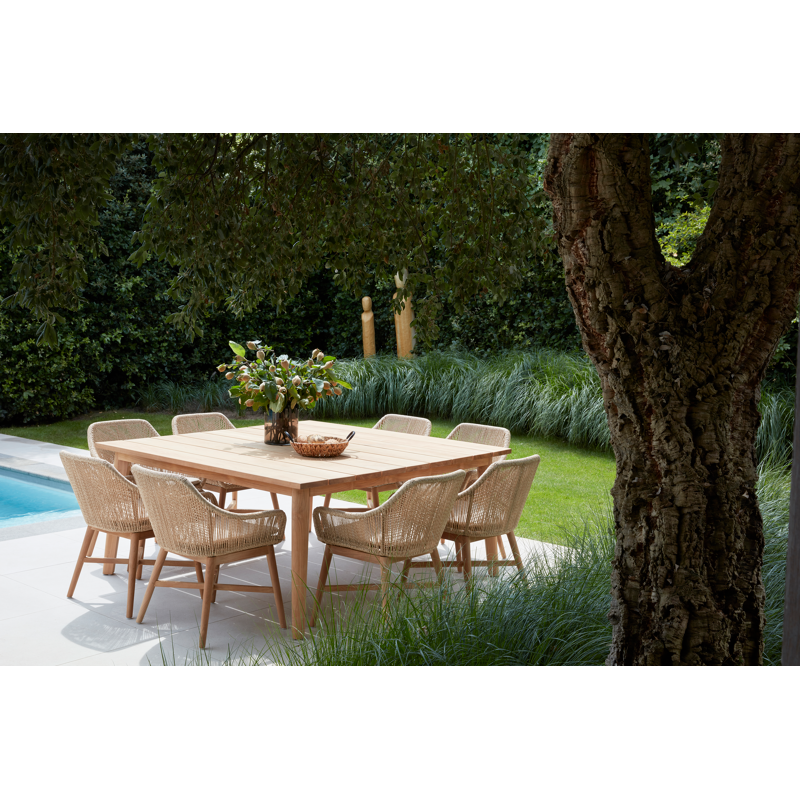 Borgo tuinstoel in teak en naturel wicker