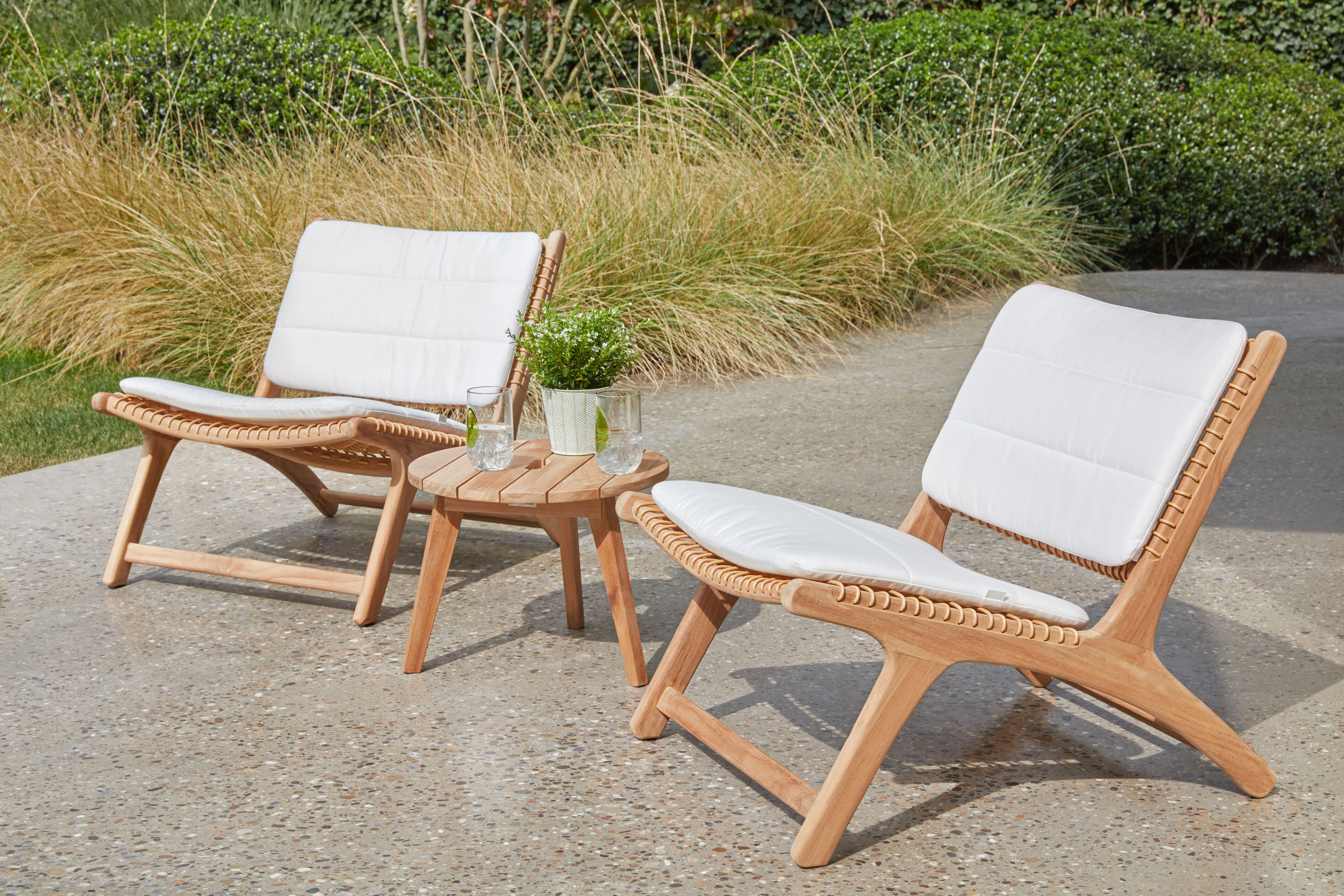Fauteuil de jardin Cosito 1-pl en teck et résine tressée