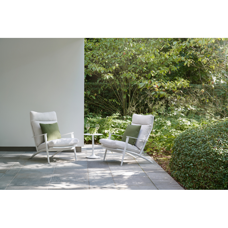 Table d'appoint Litta en aluminium blanc - Diam. 43 x Haut. 50 cm