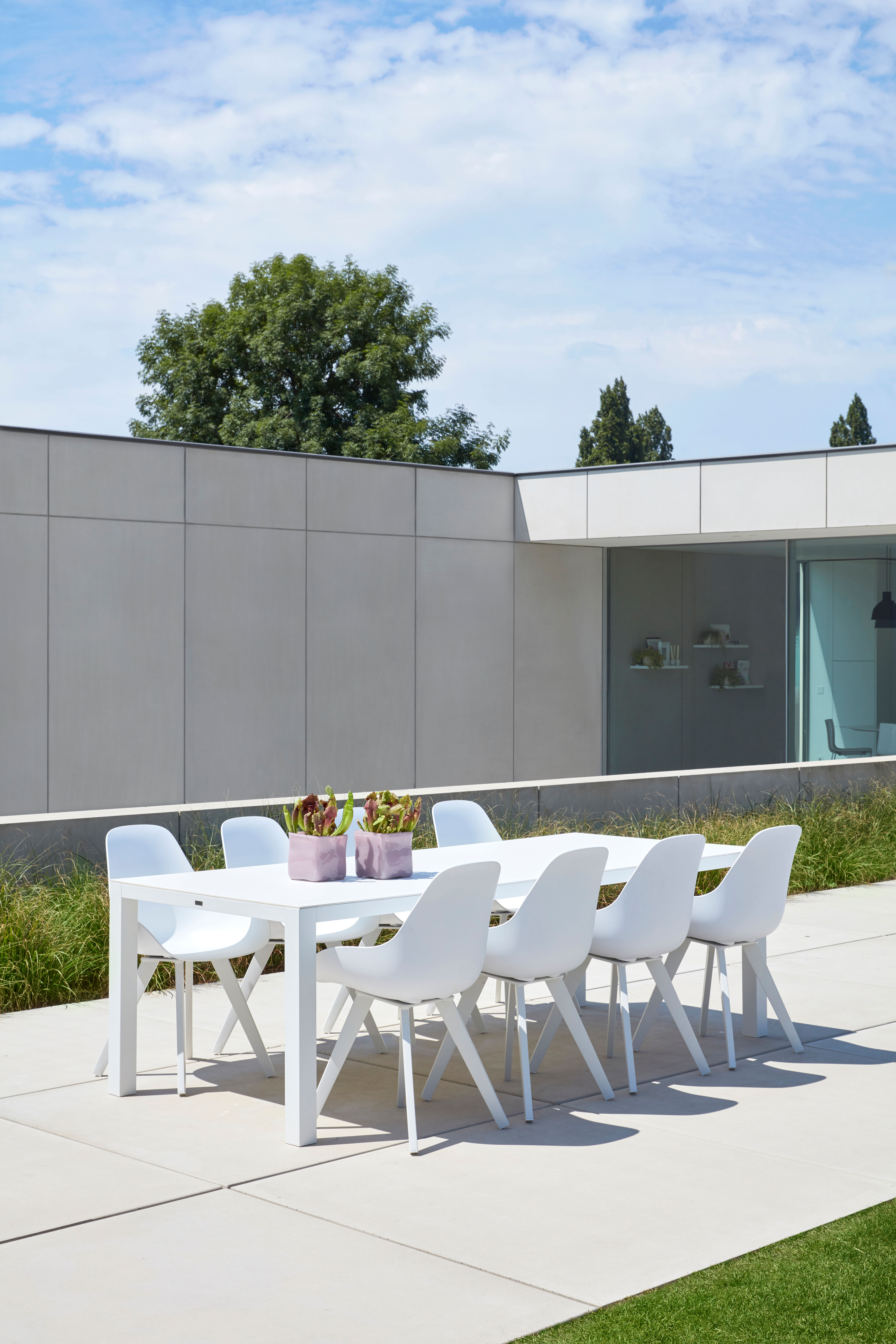 Mesa tuinstoel in wit aluminium en wit kunststof