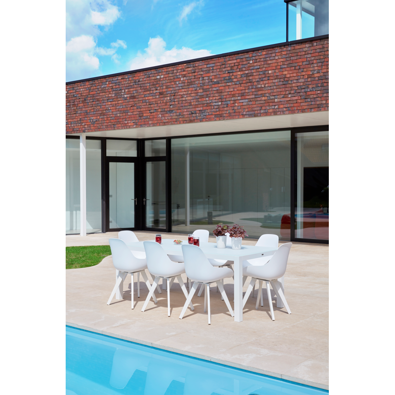 Chaise de jardin Mesa in aluminium blanc et matière synthétique blanc