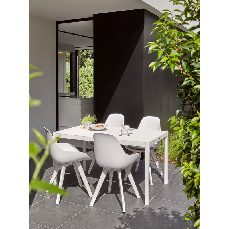 Chaise de jardin Mesa in aluminium blanc et matière synthétique blanc