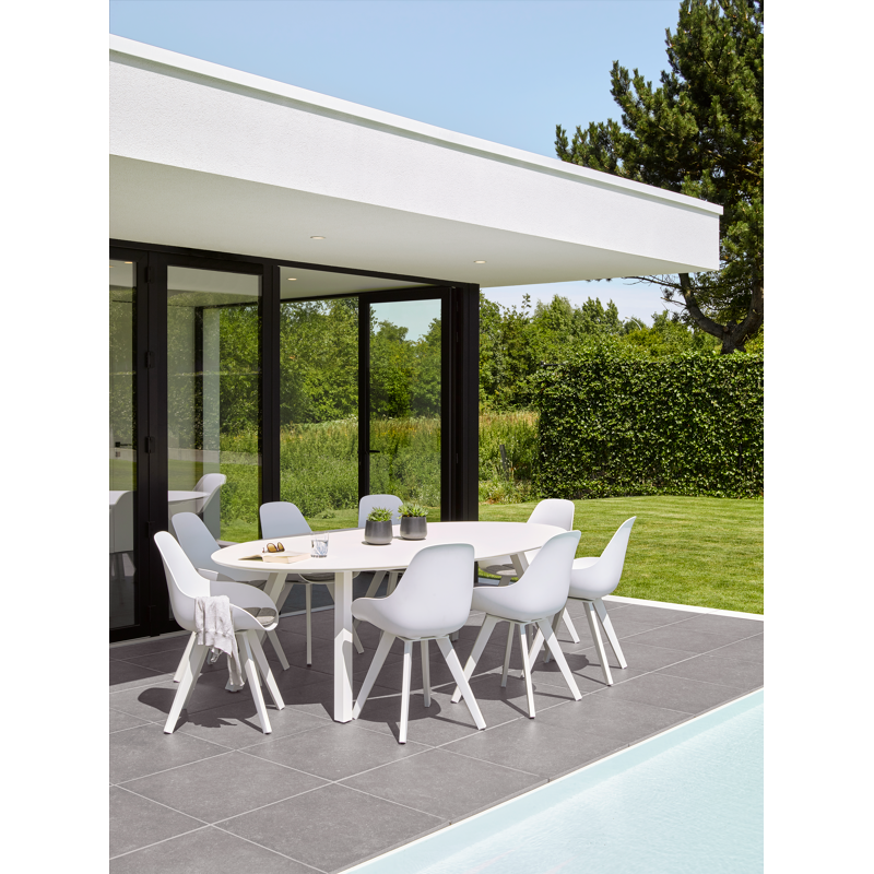 Chaise de jardin Mesa in aluminium blanc et matière synthétique blanc