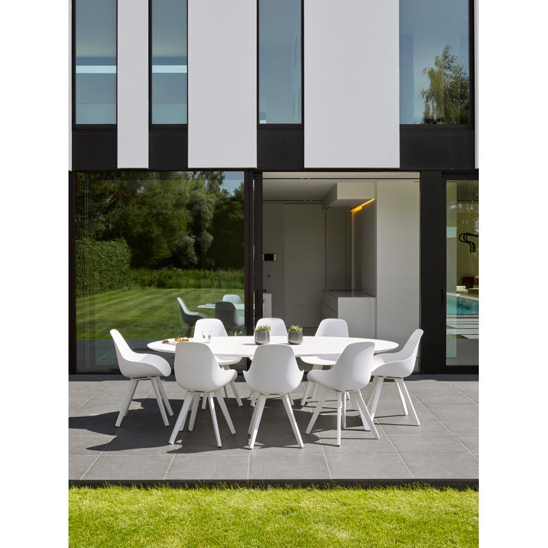 Chaise de jardin Mesa in aluminium blanc et matière synthétique blanc