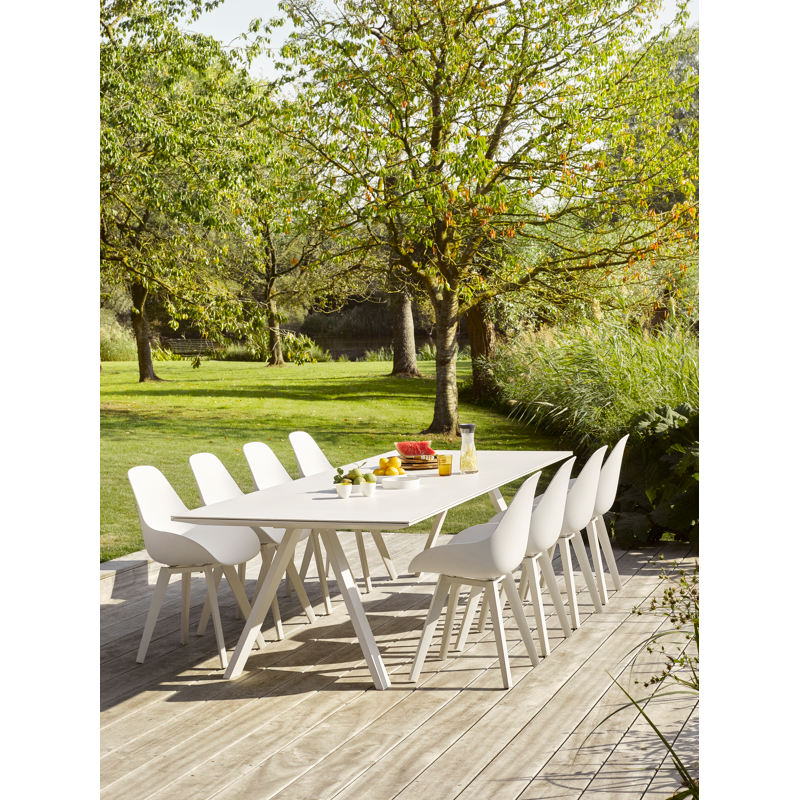 Chaise de jardin Mesa in aluminium blanc et matière synthétique blanc