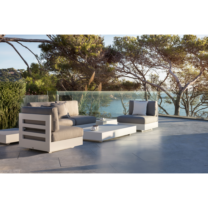 Coussin déco 45 x 45 cm en all weather sunbrella® luxe lopi silver