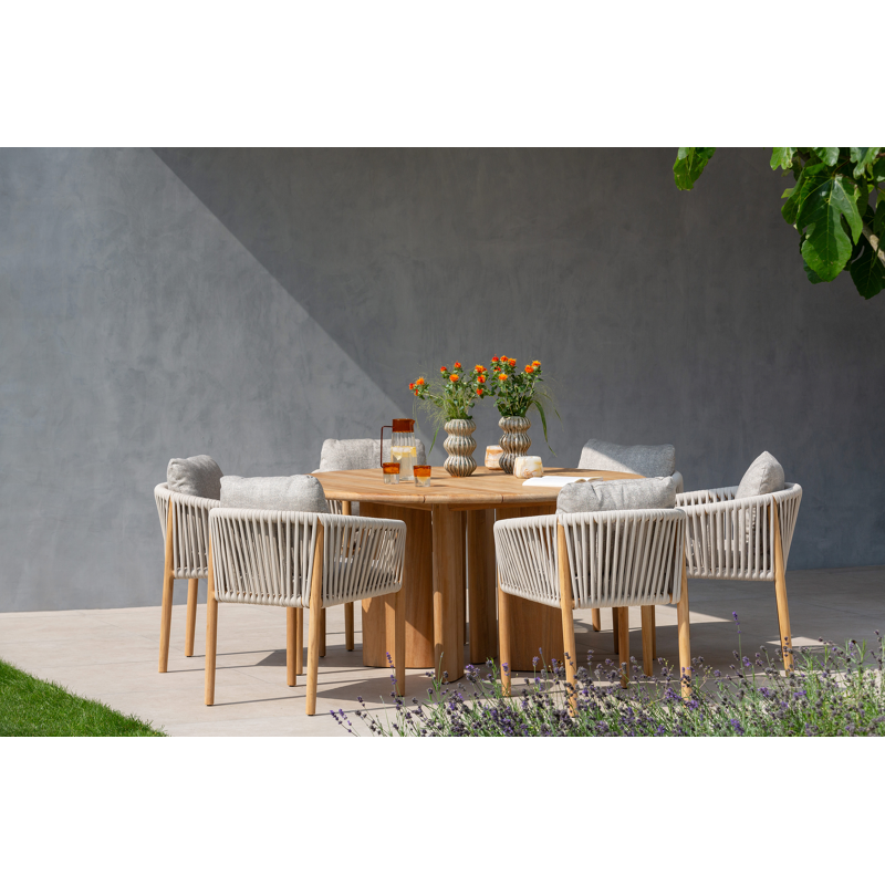 Gardo tuintafel rond in teak - Dia. 180 cm - Dia. 180 x H 75 cm