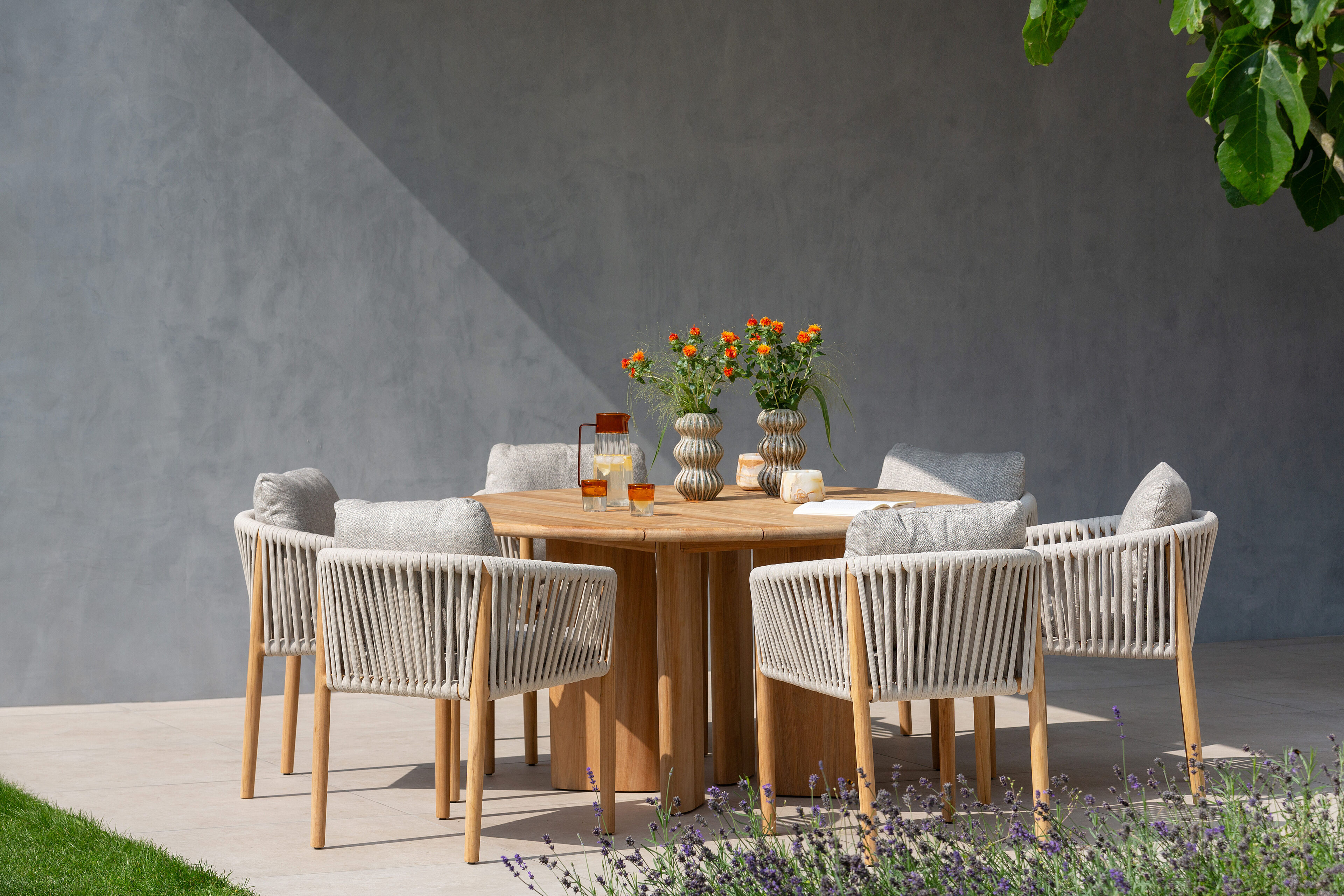 Gardo tuintafel rond in teak - Dia. 180 cm - Dia. 180 x H 75 cm