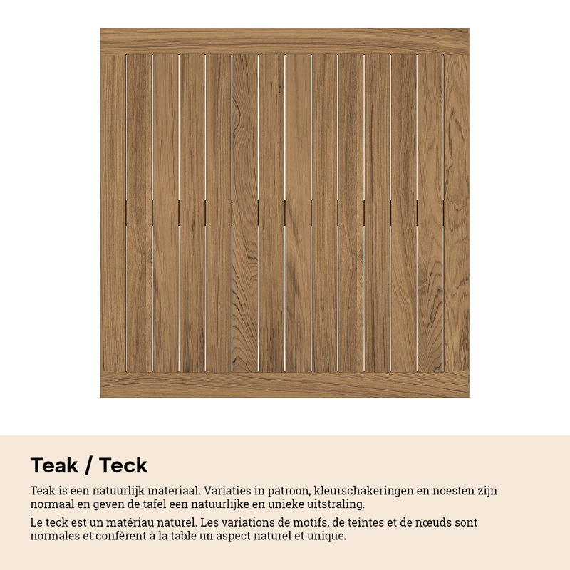 Table de jardin Varese rectangulaire en aluminium noir et teck colour finish - Lg. 270 x Lrg. 100 x Haut. 73 cm