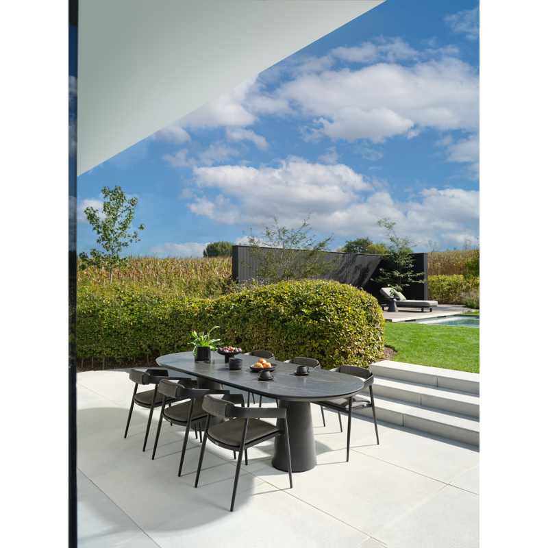 Donato tuinstoel in zwart aluminium