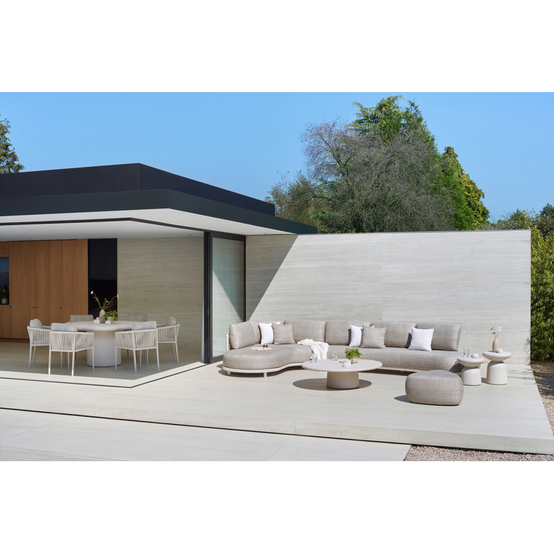 Masso lounge poef in chartres pewter all weather sunbrella® luxe - B 60 x D 60 x H 35 cm