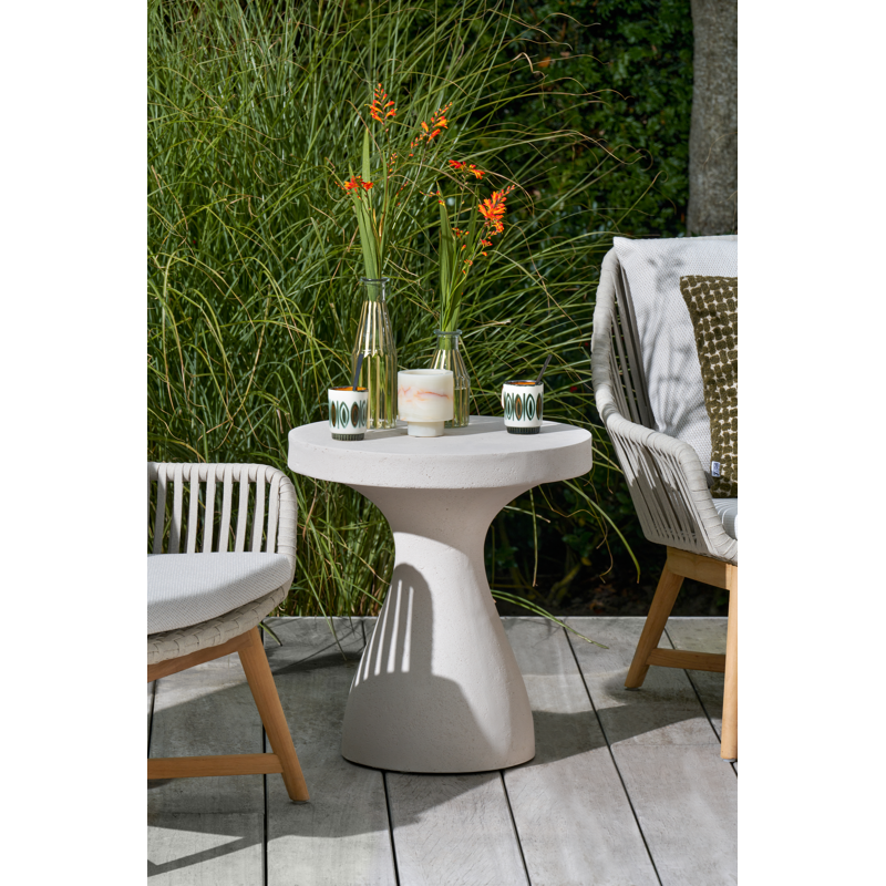 Lomo bijzettafel in beige beton - Dia. 50 x H 54 cm