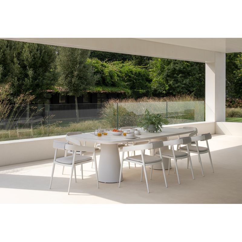 Donato tuinstoel in wit aluminium