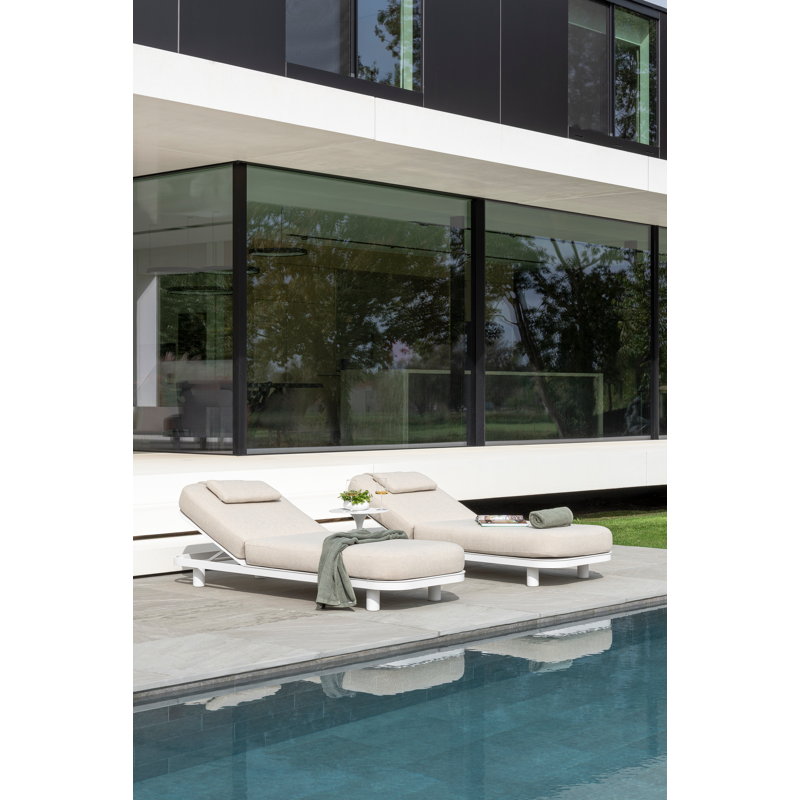 Table d'appoint Fano en aluminium blanc - Diam. 43 x Haut. 51 cm
