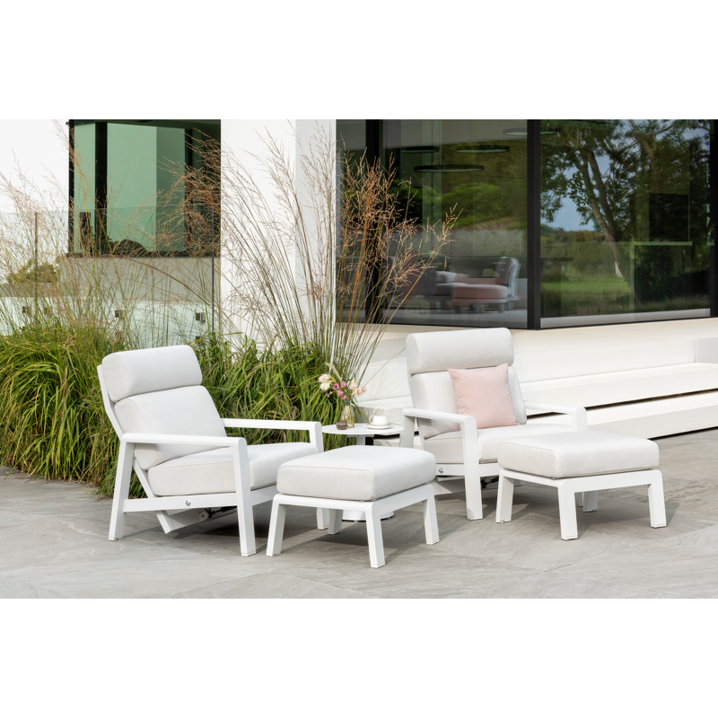 Table d'appoint Lucca en aluminium blanc - Diam. 50 x Haut. 50 cm