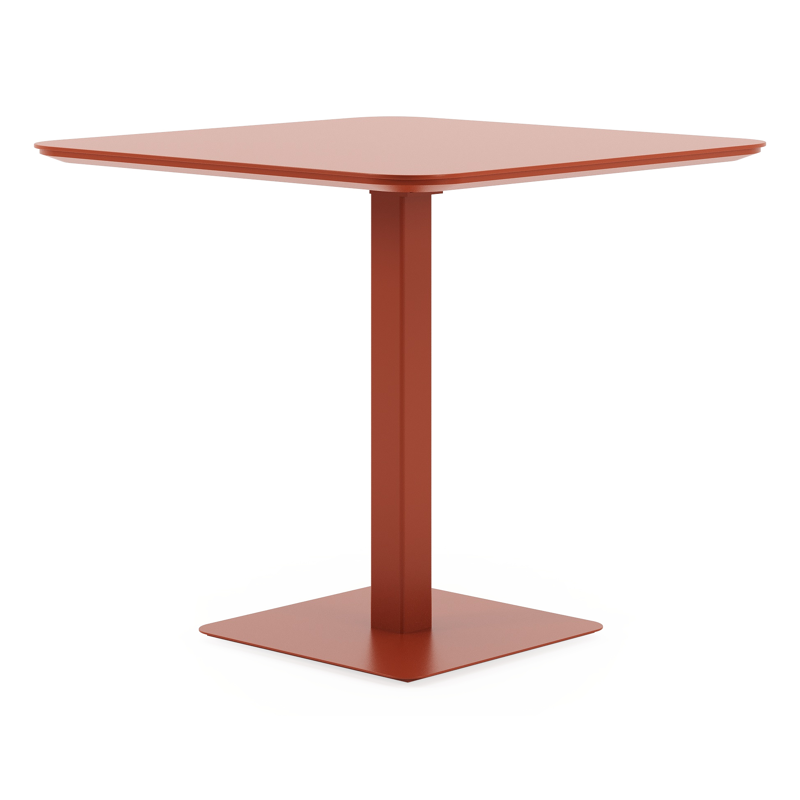 Table de jardin Fano inclinable en aluminium brun rouille - Lg. 80 x Lrg. 80 x Haut. 73 cm