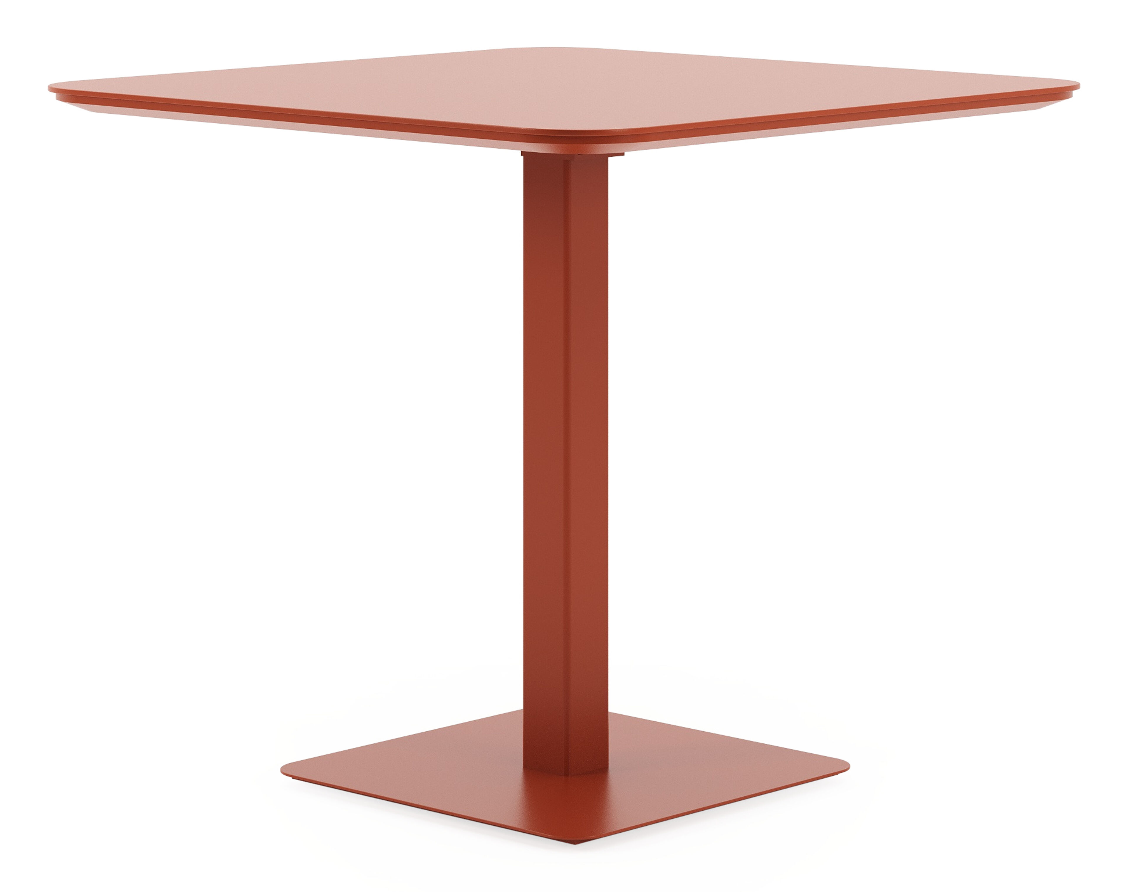 Table de jardin Fano inclinable en aluminium brun rouille - Lg. 80 x Lrg. 80 x Haut. 73 cm