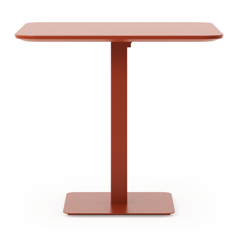 Table de jardin Fano inclinable en aluminium brun rouille - Lg. 80 x Lrg. 80 x Haut. 73 cm