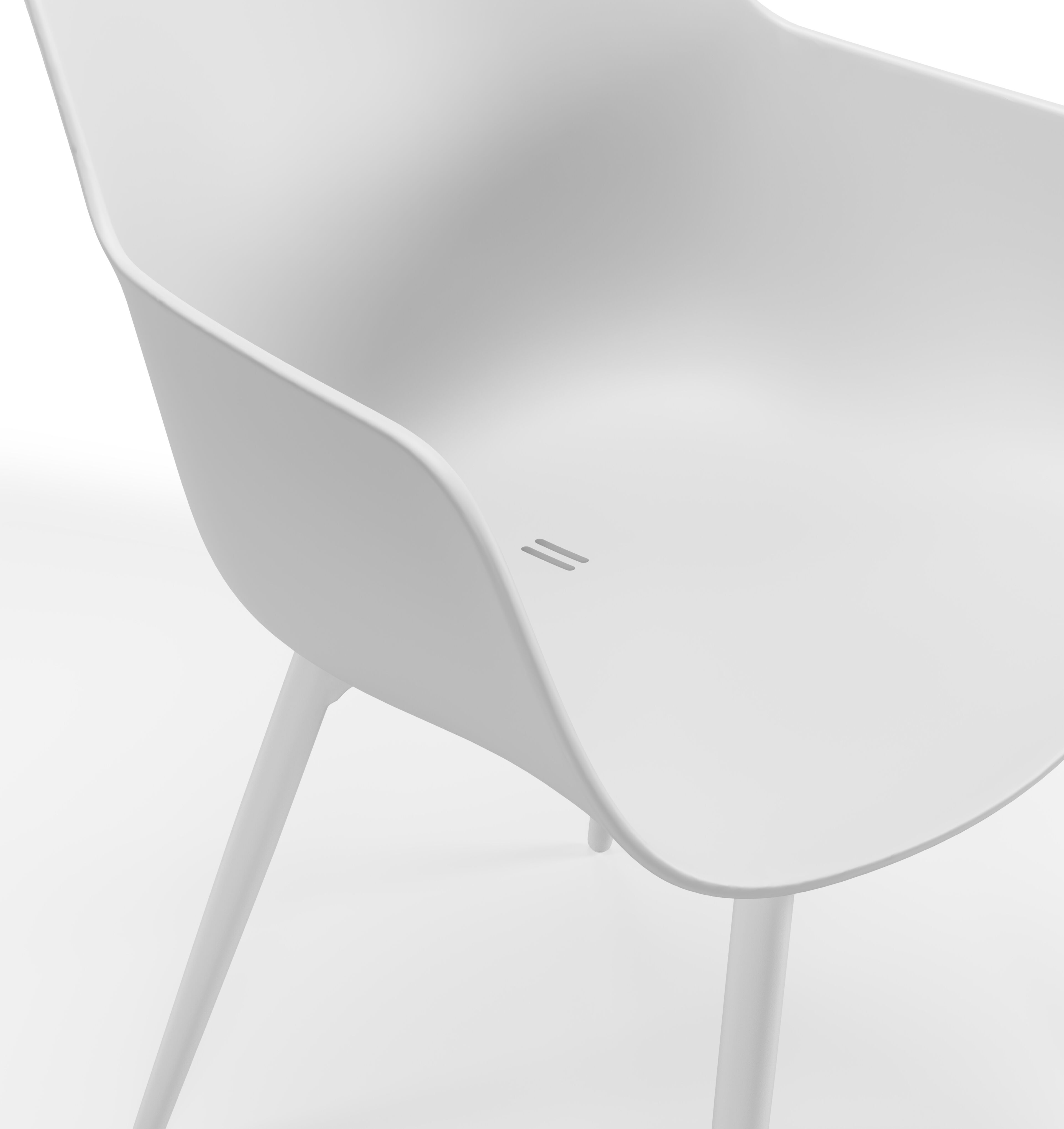 Paco tuinstoel in wit aluminium en wit kunststof
