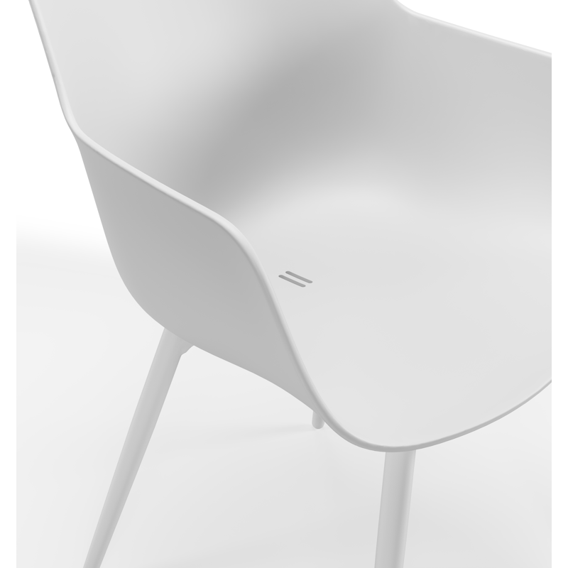 Chaise de jardin Paco in aluminium blanc et matière synthétique blanc