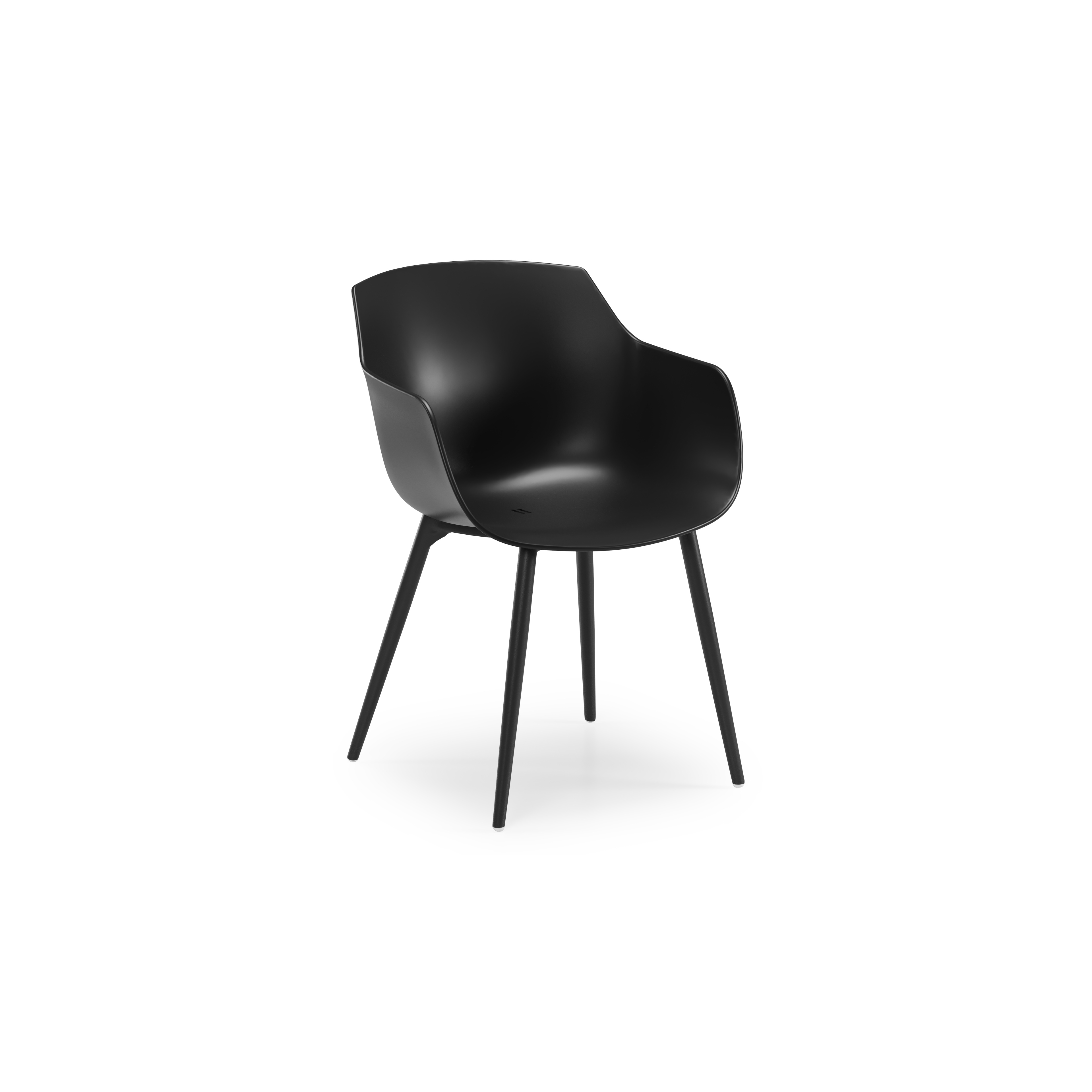 Chaise de jardin Paco in aluminium noir et matière synthétique noir