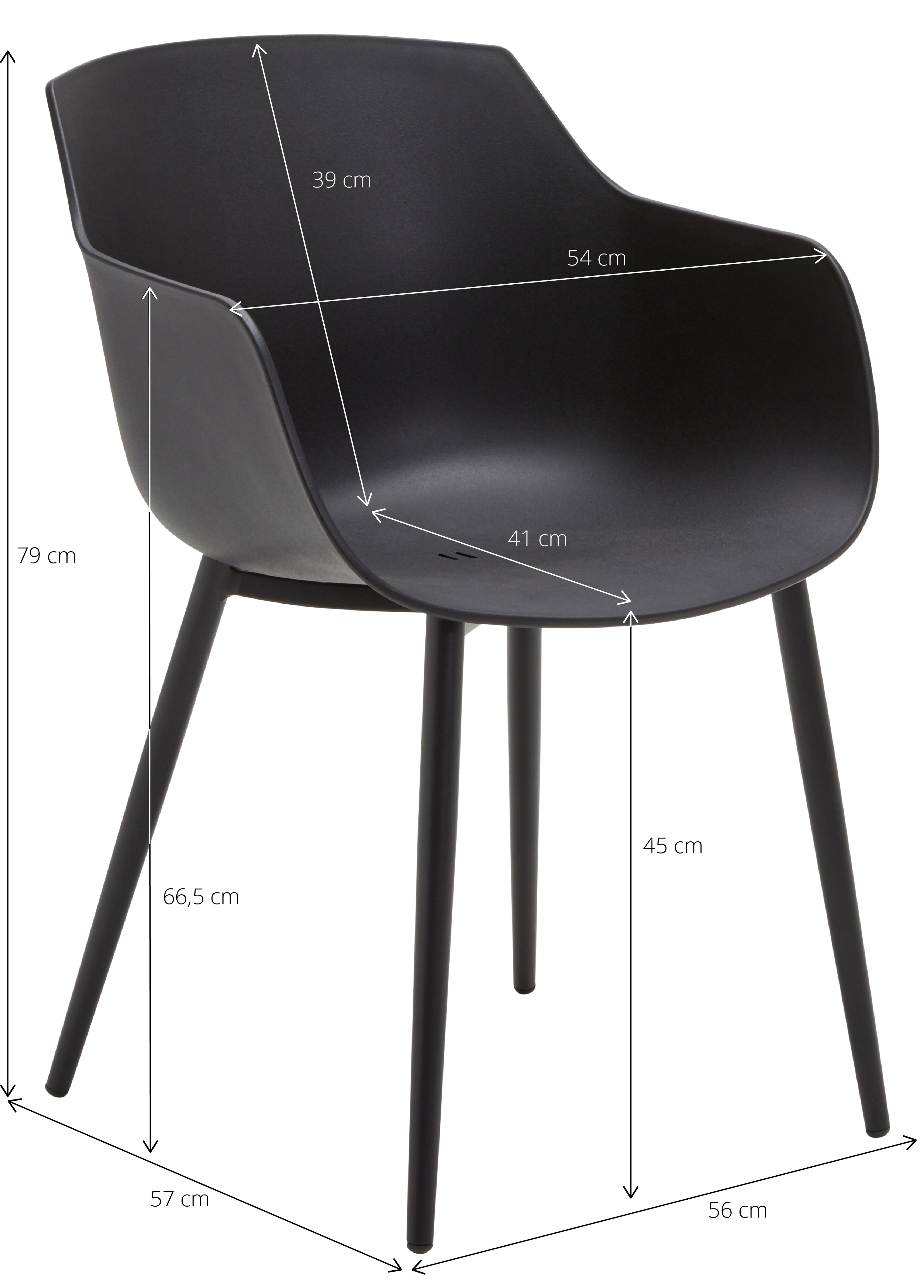 Ensemble de jardin Toma en aluminium noir avec plateau de table en polywood naturel et 6 chaises de jardin Paco