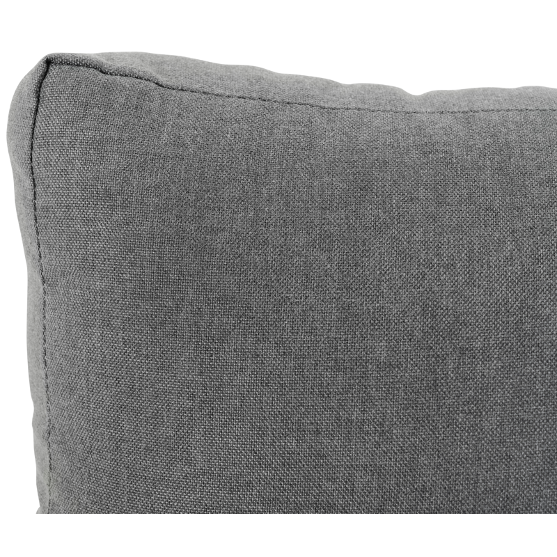 Merida loungezetel 1-zit in zwart aluminium en zwart aluminium met grijs polyester kussen