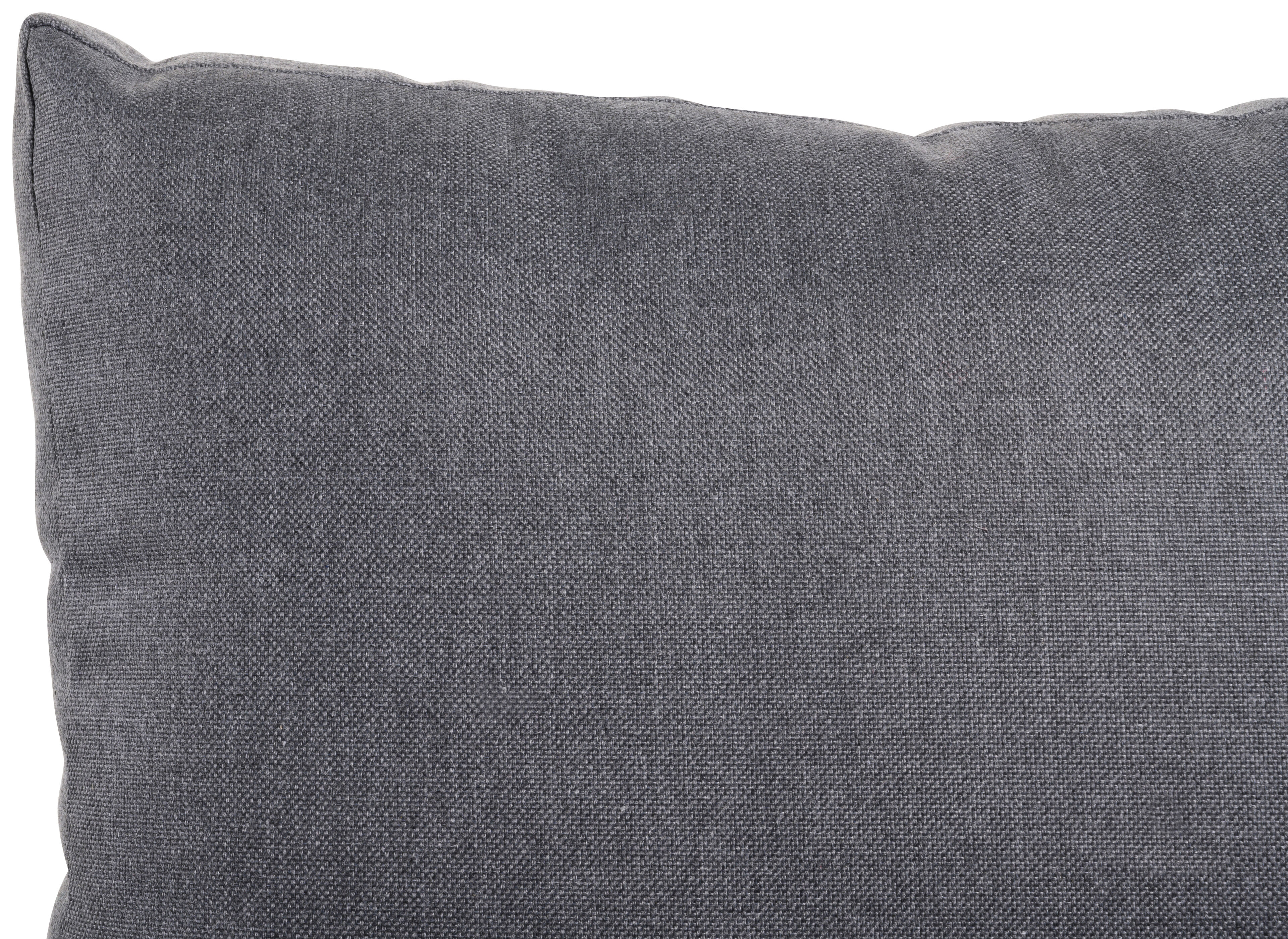 Fauteuil de jardin Toma en aluminium noir avec coussin en polyester gris