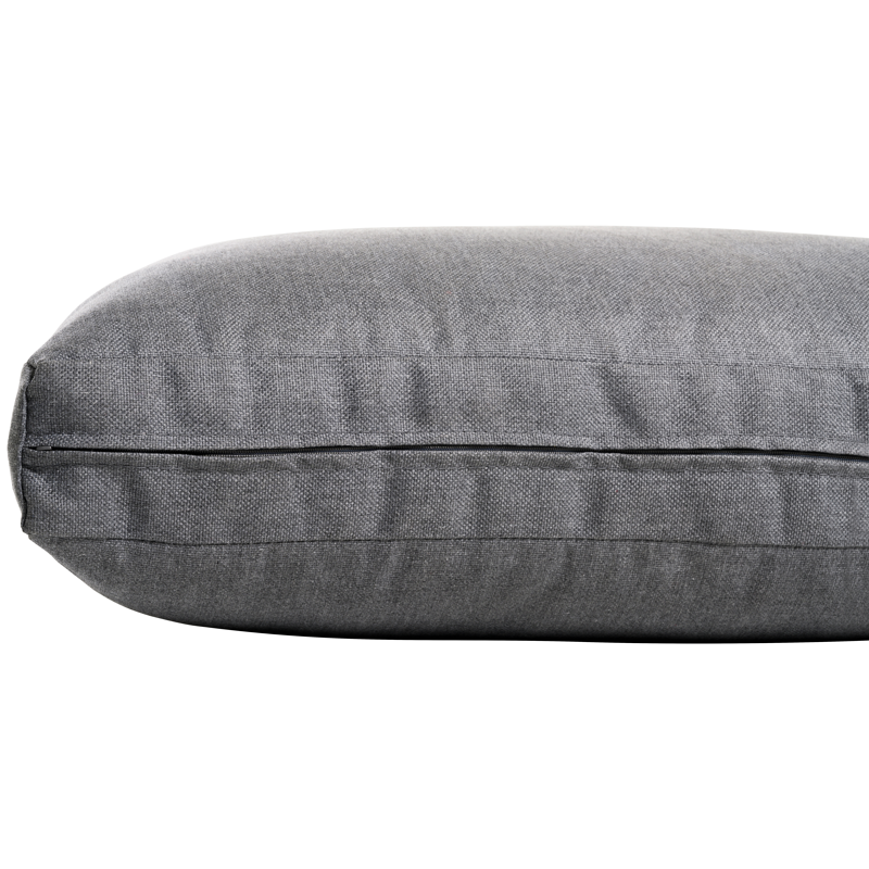 Toma loungezetel 1-zit in zwart aluminium met grijs polyester kussen