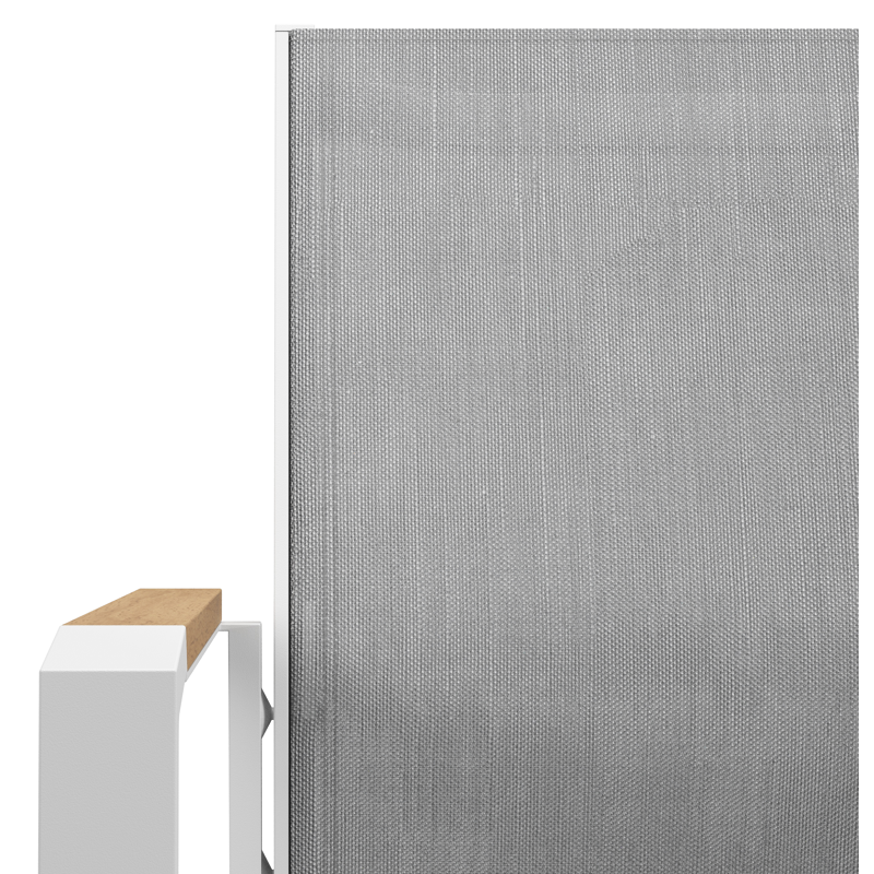Bahia tuinset in wit aluminium en polywood tafelblad met 6 stapelbare Bahia tuinstoelen