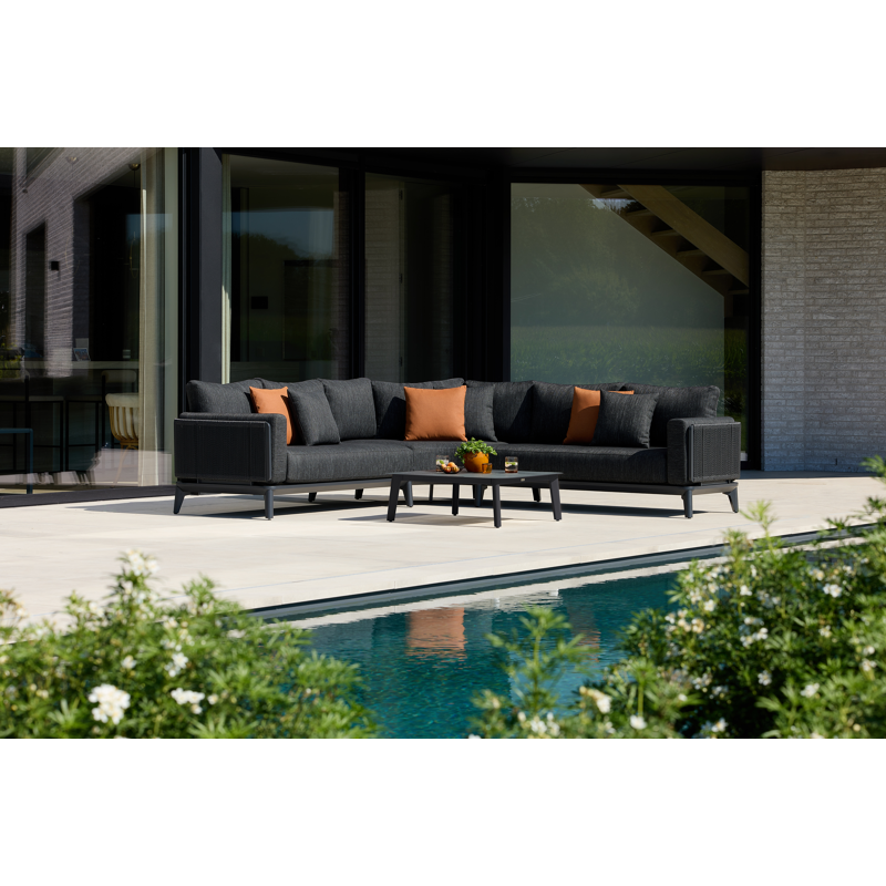 Table basse Mosa en aluminium noir - Lg. 85 x Lrg. 85 x Haut. 30 cm
