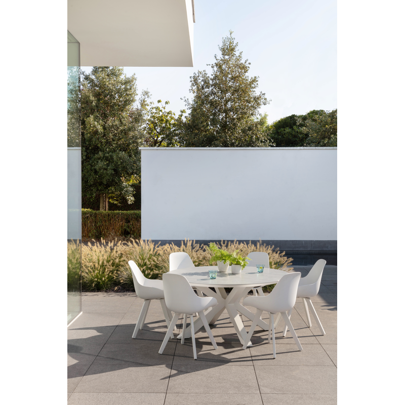 Chaise de jardin Mesa in aluminium blanc et matière synthétique blanc