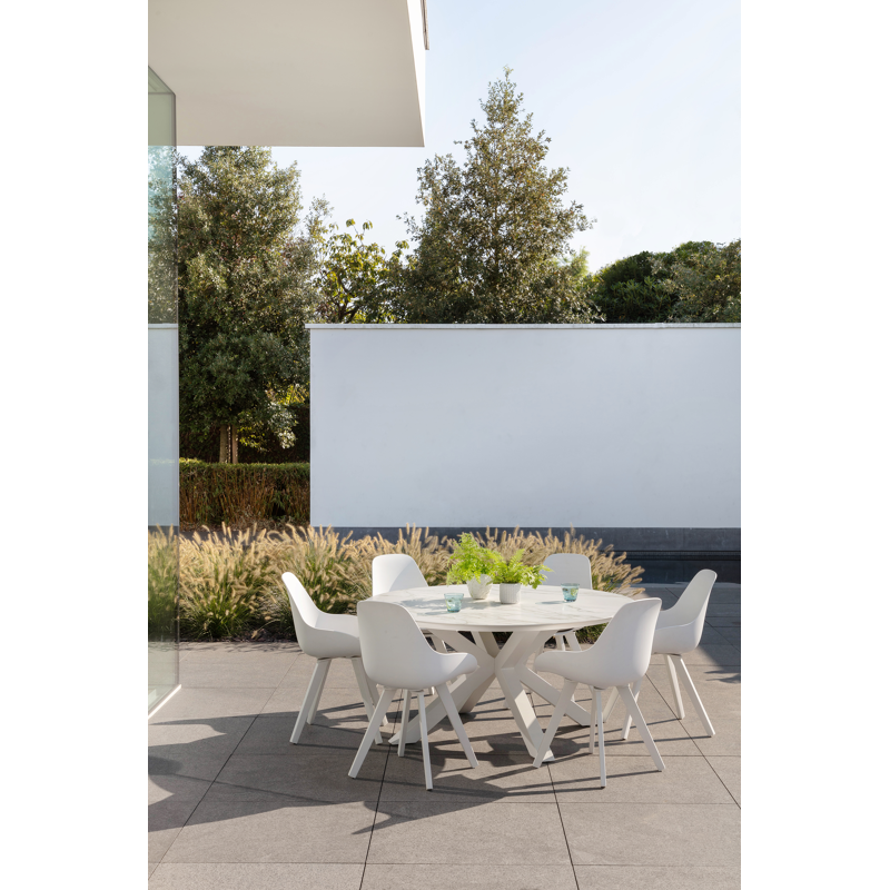 Chaise de jardin Mesa in aluminium blanc et matière synthétique blanc