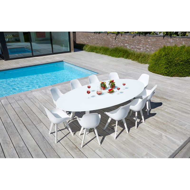 Chaise de jardin Mesa in aluminium blanc et matière synthétique blanc