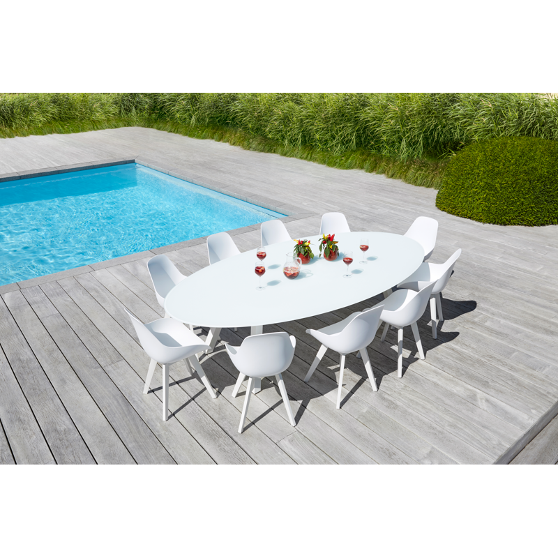 Chaise de jardin Mesa in aluminium blanc et matière synthétique blanc