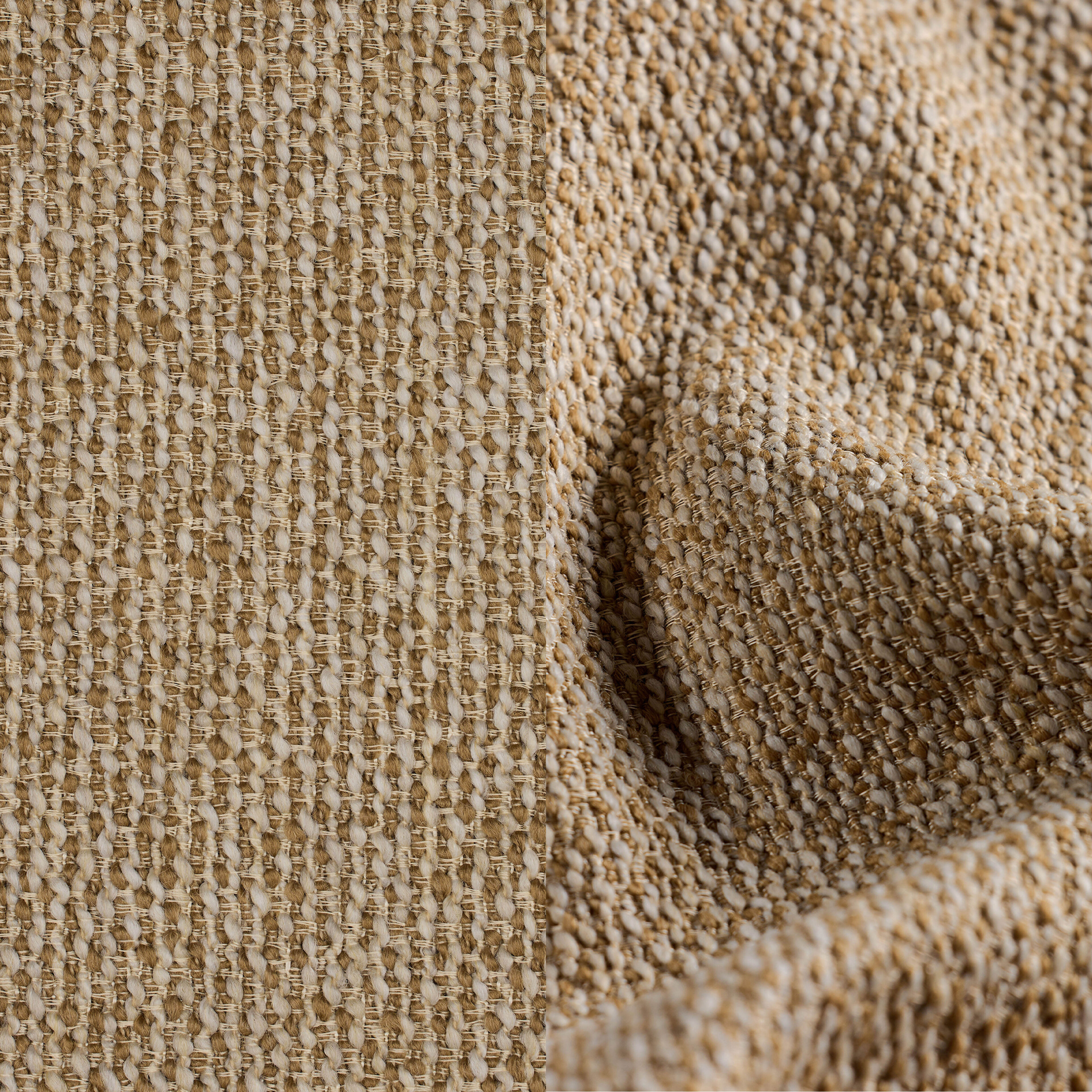 Salon de jardin pouf Donato en aluminium beige et coussins en all weather cosytica Madagascar Oak