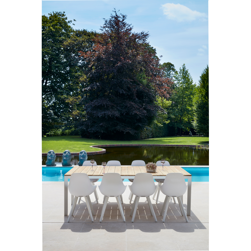 Chaise de jardin Mesa in aluminium blanc et matière synthétique blanc