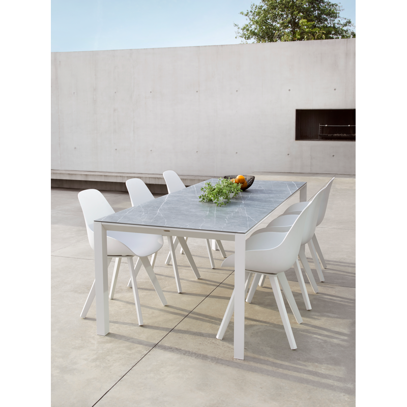 Chaise de jardin Mesa in aluminium blanc et matière synthétique blanc