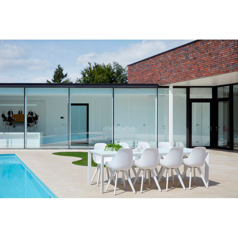 Chaise de jardin Mesa in aluminium blanc et matière synthétique blanc