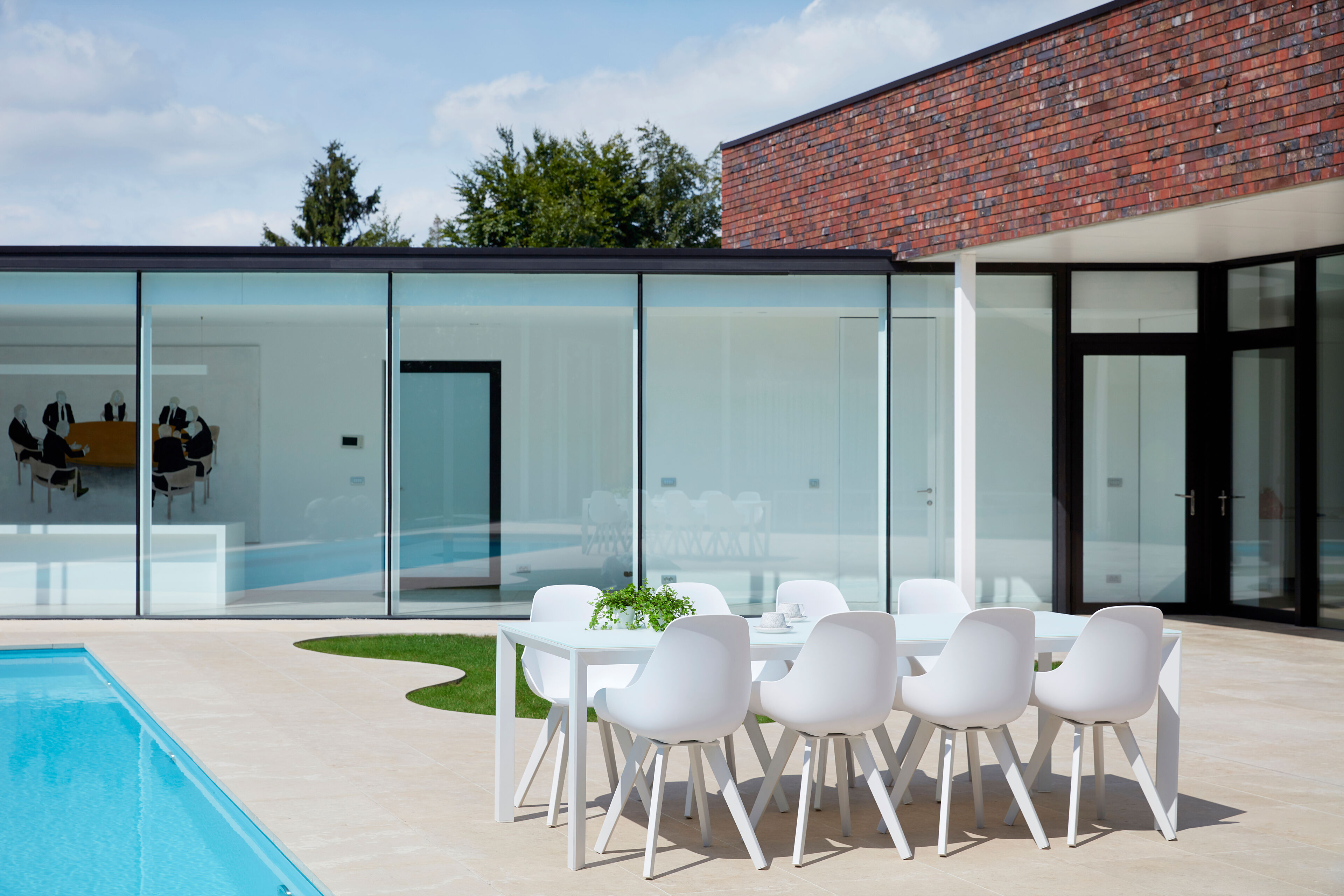 Mesa tuinstoel in wit aluminium en wit kunststof