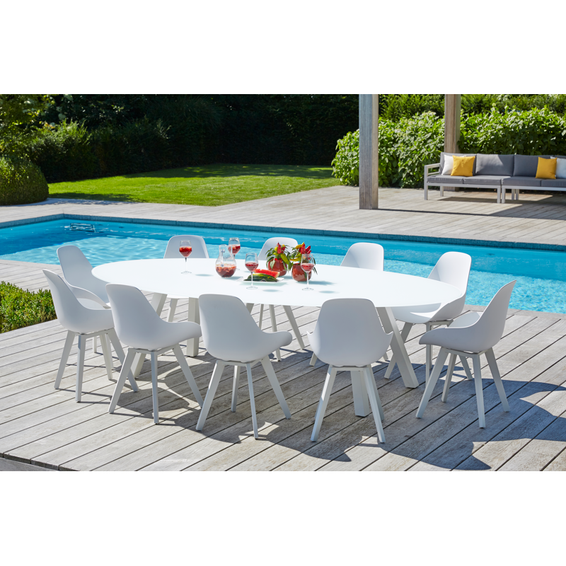 Chaise de jardin Mesa in aluminium blanc et matière synthétique blanc