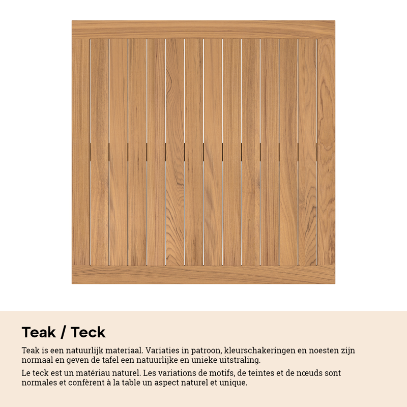 Table de jardin Livo en aluminium noir et teck - Lg. 250 x Lrg. 110 x Haut. 73 cm