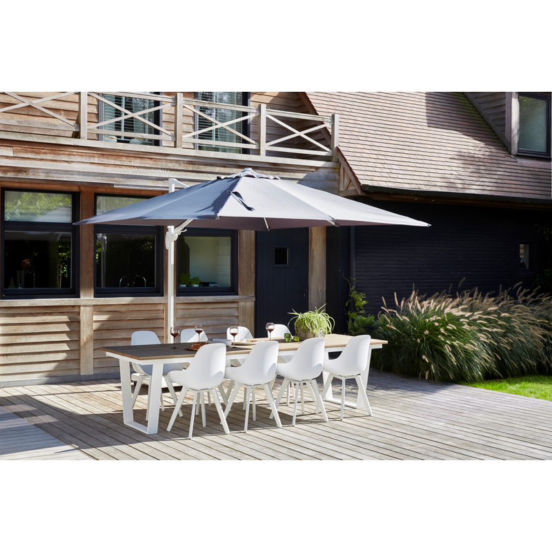 Chaise de jardin Mesa in aluminium blanc et matière synthétique blanc